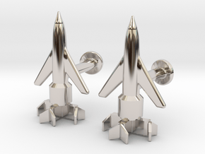 Thunderbird 1 Cufflinks in Rhodium Plated Brass