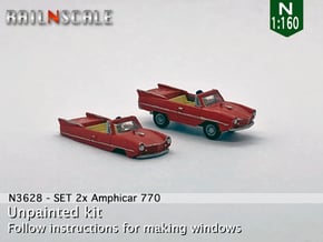 SET 2x Amphicar 770 (N 1:160) in Smooth Fine Detail Plastic