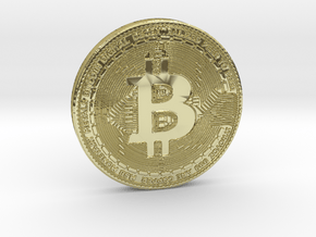BTC Coin in 18K Yellow Gold