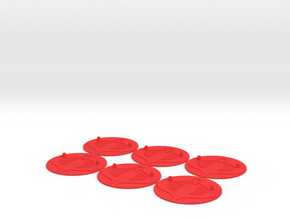 Cobra symbol 3mm G.I.Joe Classified stand x6 in Red Processed Versatile Plastic