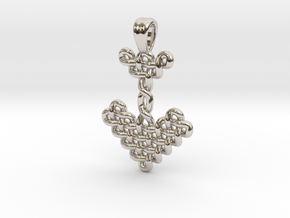 Arrow knot [pendant] in Rhodium Plated Brass