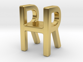Two way letter pendant - HR RH in Polished Brass