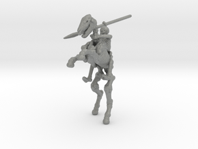 Skeleton Lancer on Horse miniature model fantasy in Gray PA12