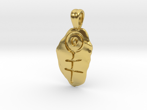 Primitive symbol [pendant] in Polished Brass