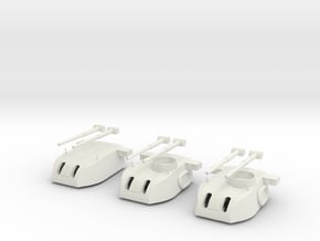 1/96 HMS Exeter 1942 Turret SET x3 in White Natural Versatile Plastic