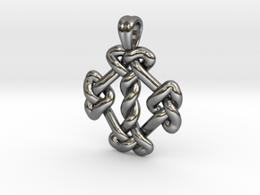 Square knot [pendant] in Polished Silver