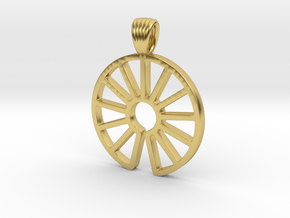 Wheel of Sun [pendant] in Polished Brass