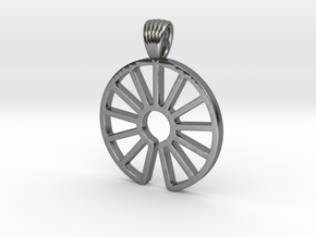 Wheel of Sun [pendant] in Polished Silver