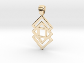 Triple square [pendant] in 14K Yellow Gold