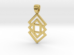 Triple square [pendant] in Polished Brass