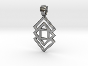 Triple square [pendant] in Polished Silver