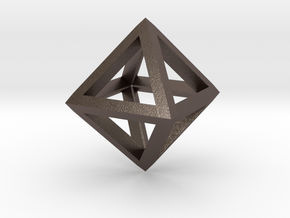 Octahedron in Polished Bronzed-Silver Steel
