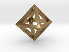 Octahedron in Polished Gold Steel