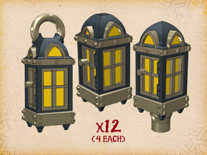 Ship Lanterns: 3 Ways (17 x 6 x 6mm) in Smooth Fine Detail Plastic: Small