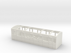 HO LBSCR 4/W Carriage - D33 Third in White Natural Versatile Plastic