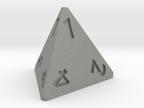 4 sided dice (d4) 30mm dice in Gray PA12
