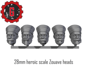 28mm Heroic Scale Zouaves heads in Tan Fine Detail Plastic: Small
