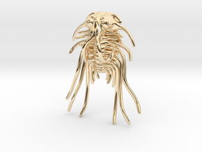 Dicranurus Trilobite Sculpture (4 cm)  in 14k Gold Plated Brass