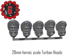 28mm Heroic Scale Turban Heads in Tan Fine Detail Plastic: Small
