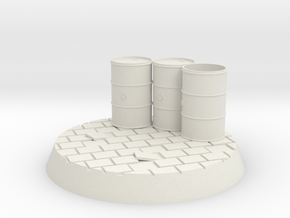 40mm Cobble Base With Drums in White Natural Versatile Plastic