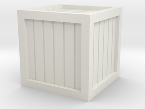 Simple Wooden Crate in White Natural Versatile Plastic