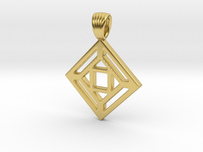 Squares'n arrows [Pendant] in Polished Brass