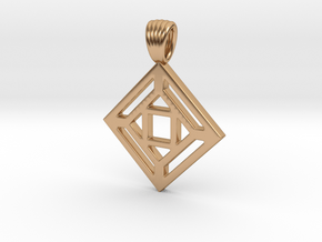 Squares'n arrows [Pendant] in Polished Bronze