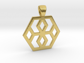 Hexagons [Pendant] in Polished Brass