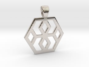 Hexagons [Pendant] in Rhodium Plated Brass