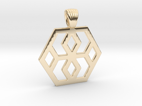 Hexagons [Pendant] in 14k Gold Plated Brass