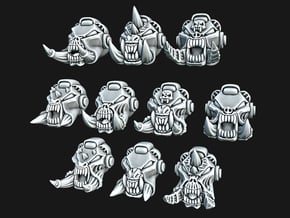 Toothed Exterminator Heads in Gray Fine Detail Plastic: Medium
