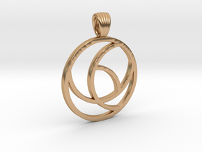 Circle flower [Pendant] in Polished Bronze