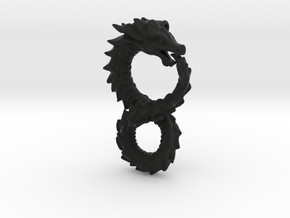 Ouroboros Pendant (Altered Carbon) in Black Premium Versatile Plastic