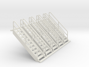 'HO Scale' - (5) Ships Stairs in White Natural Versatile Plastic