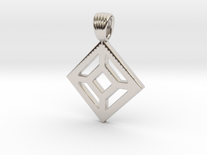 Square in square [Pendant] in Platinum