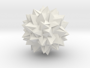 04. Great Inverted Snub Icosidodecahedron - 1 In in White Natural Versatile Plastic