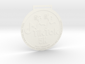 2021 TikTok 5K Run Medal in White Processed Versatile Plastic