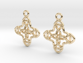 Double celtic cross [Earrings] in 14k Gold Plated Brass