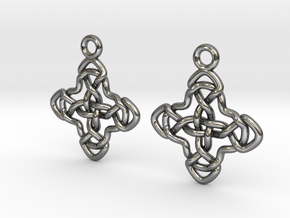Double celtic cross [Earrings] in Polished Silver