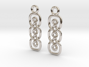 Double loop [Earrings] in Rhodium Plated Brass