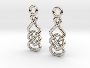 Marquise knot [Earrings] in Rhodium Plated Brass