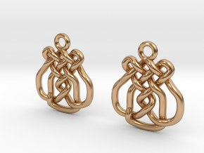 Upside down heart [earrings] in Polished Bronze