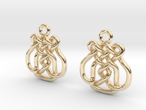 Upside down heart [earrings] in 14K Yellow Gold