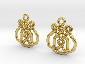 Upside down heart [earrings] in Polished Brass