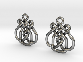 Upside down heart [earrings] in Polished Silver