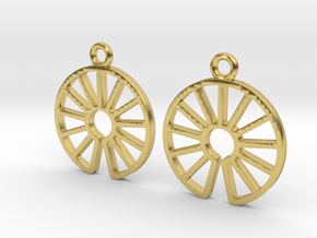 Wheel of Sun [Earrings] in Polished Brass
