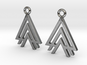 Tritriangles [Earrings] in Polished Silver