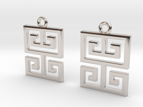 Greek shape [Earrings] in Platinum
