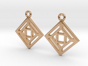 Squares'n arrows [Earrings] in Polished Bronze