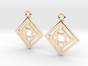 Squares'n arrows [Earrings] in 14k Gold Plated Brass